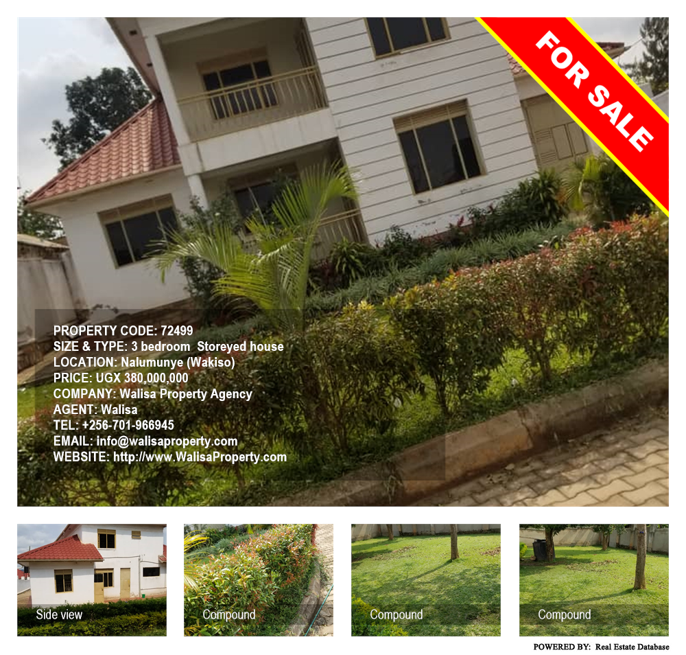 3 bedroom Storeyed house  for sale in Nalumunye Wakiso Uganda, code: 72499