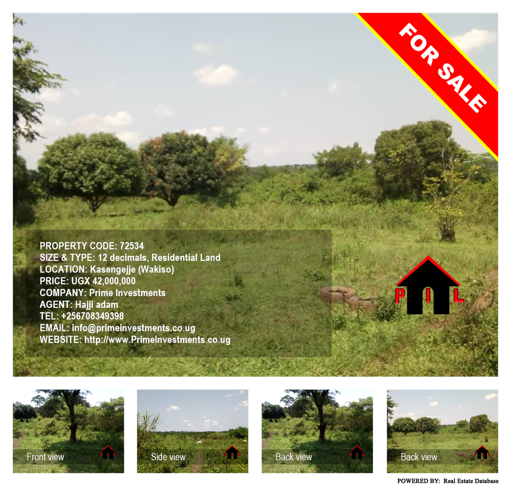 Residential Land  for sale in Kasengejje Wakiso Uganda, code: 72534