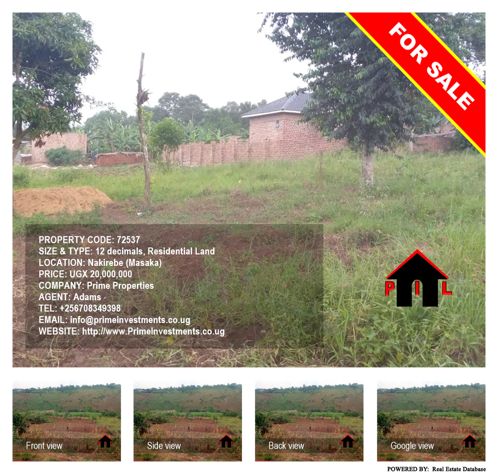 Residential Land  for sale in Nakirebe Masaka Uganda, code: 72537