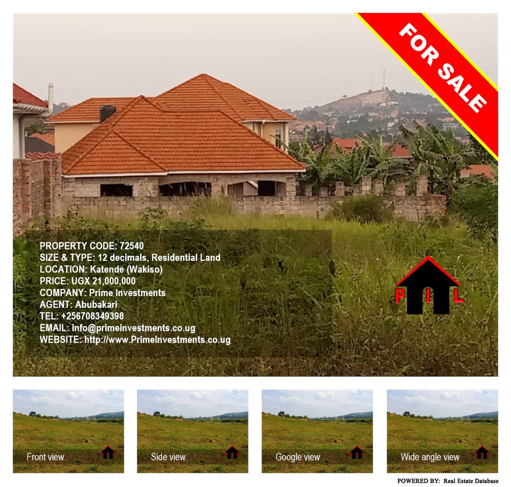Residential Land  for sale in Katende Wakiso Uganda, code: 72540