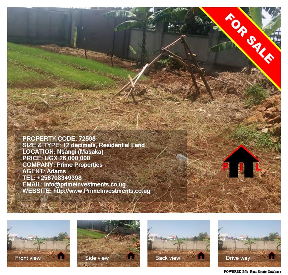 Residential Land  for sale in Nsangi Masaka Uganda, code: 72598