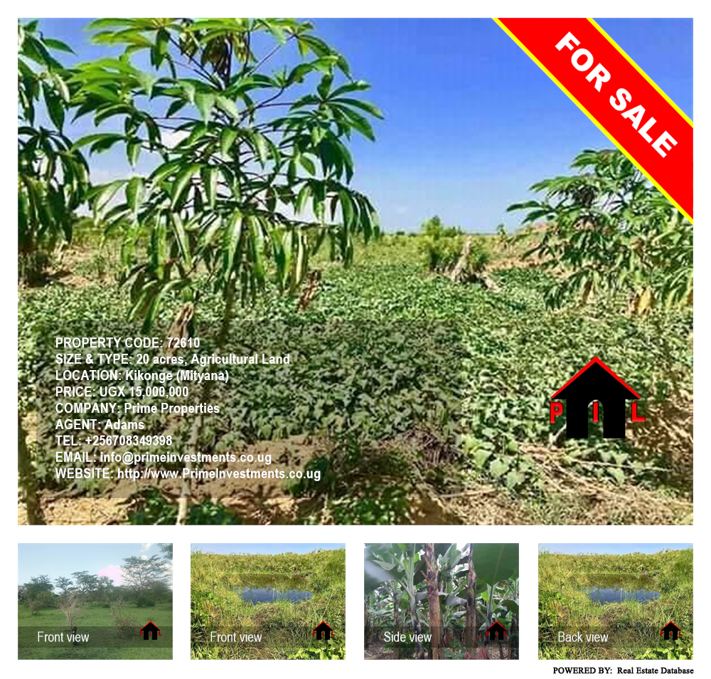 Agricultural Land  for sale in Kikonge Mityana Uganda, code: 72610