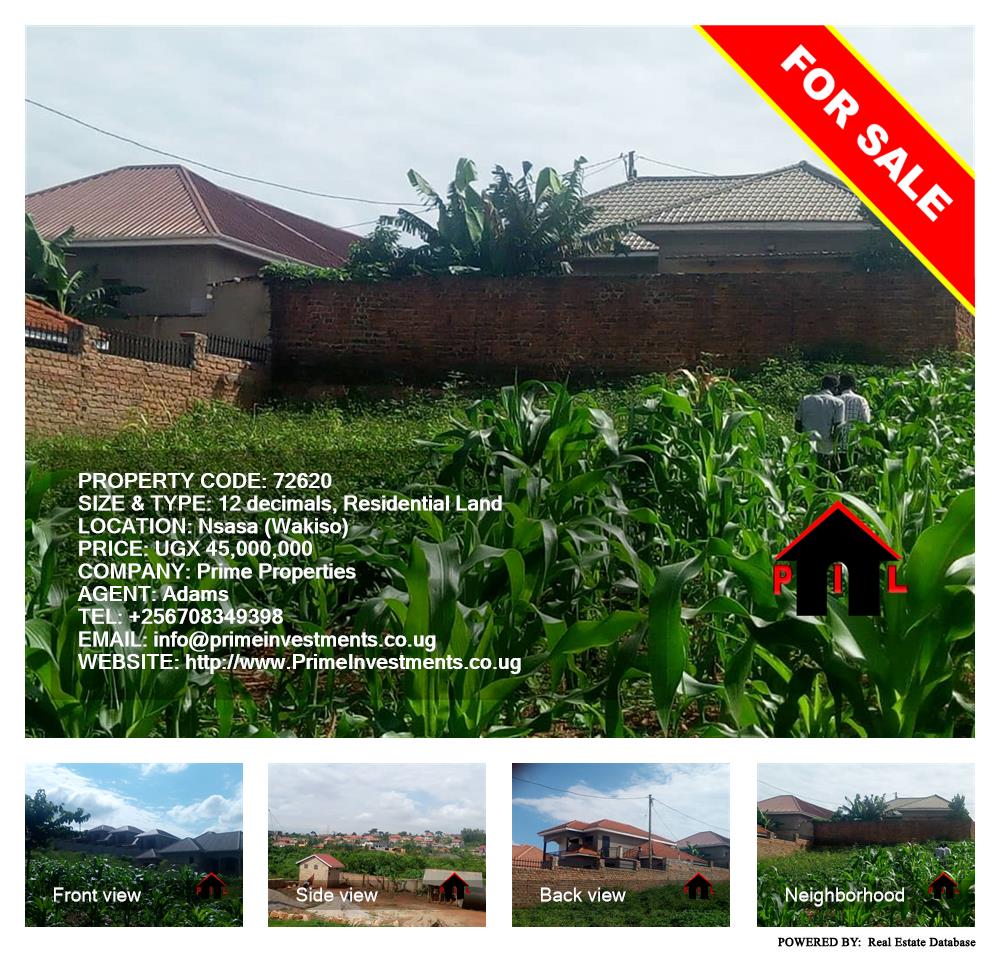 Residential Land  for sale in Nsasa Wakiso Uganda, code: 72620