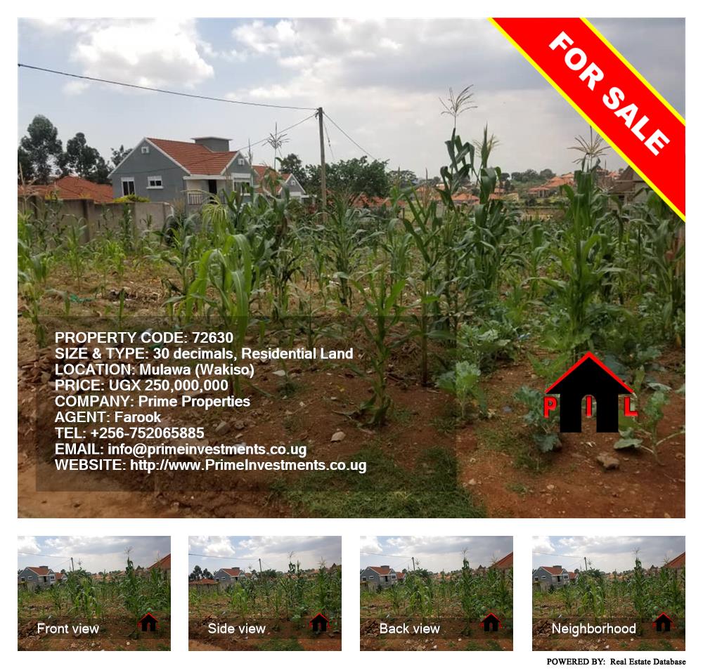 Residential Land  for sale in Mulawa Wakiso Uganda, code: 72630