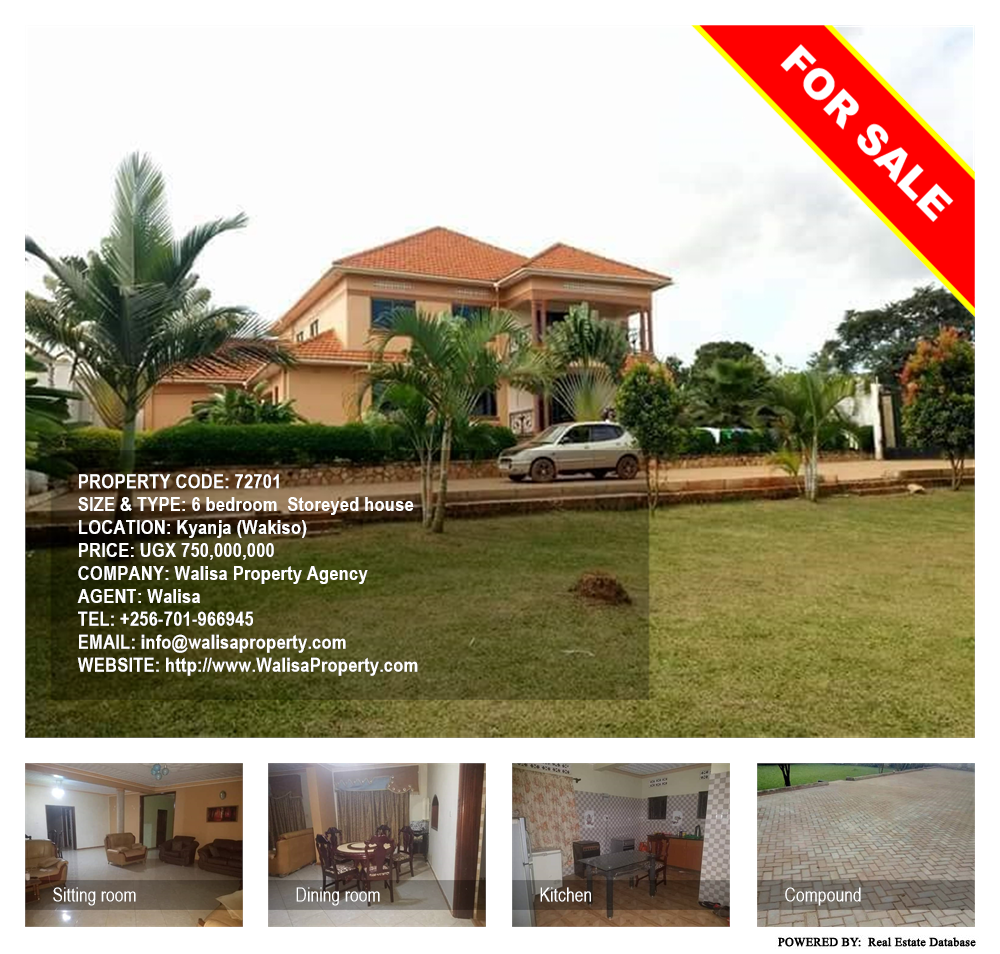 6 bedroom Storeyed house  for sale in Kyanja Wakiso Uganda, code: 72701