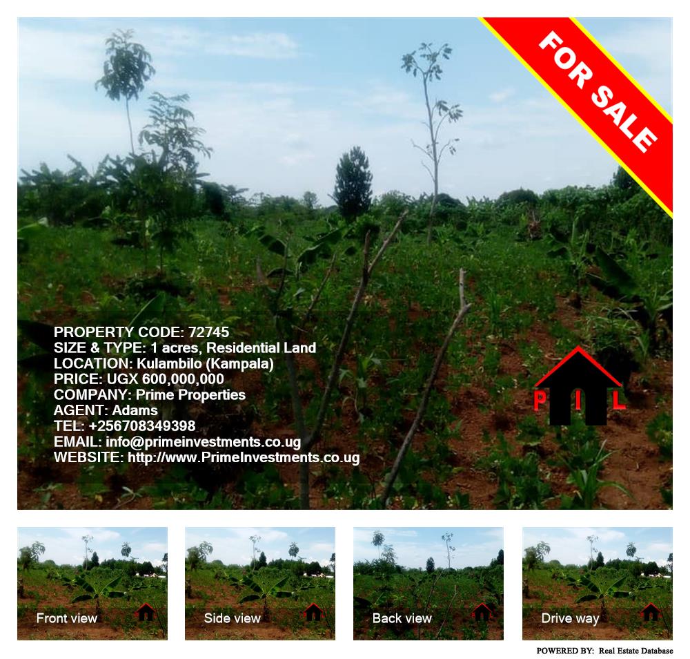 Residential Land  for sale in Kulambilo Kampala Uganda, code: 72745