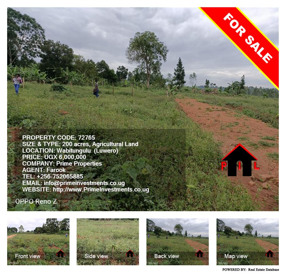 Agricultural Land  for sale in Wabitungulu Luweero Uganda, code: 72765