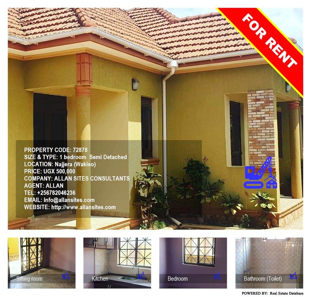 1 bedroom Semi Detached  for rent in Najjera Wakiso Uganda, code: 72878