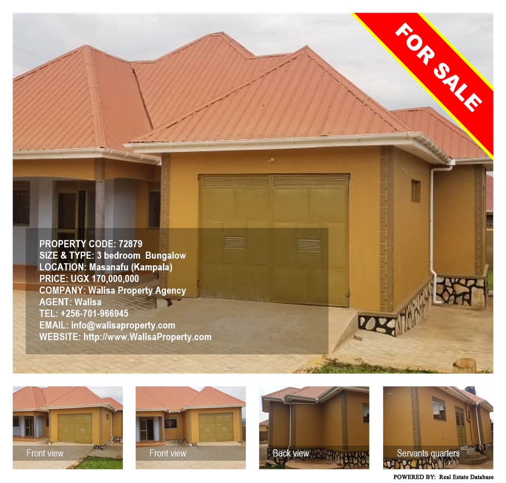 3 bedroom Bungalow  for sale in Masanafu Kampala Uganda, code: 72879