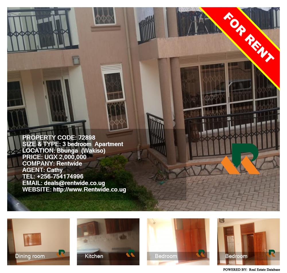3 bedroom Apartment  for rent in Bbunga Wakiso Uganda, code: 72898