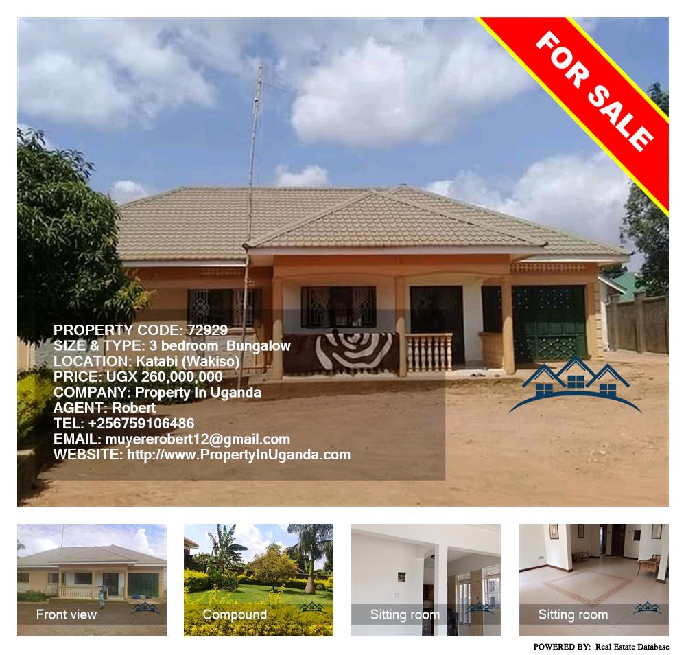3 bedroom Bungalow  for sale in Katabi Wakiso Uganda, code: 72929