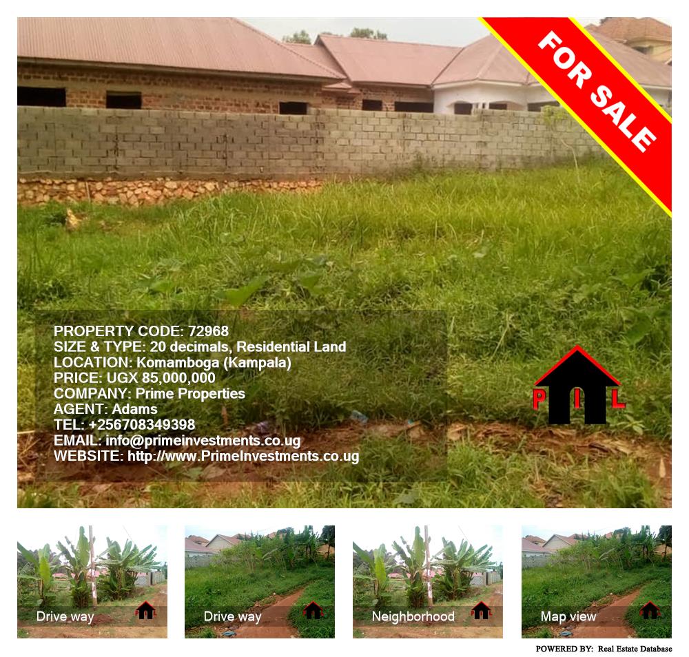 Residential Land  for sale in Komamboga Kampala Uganda, code: 72968