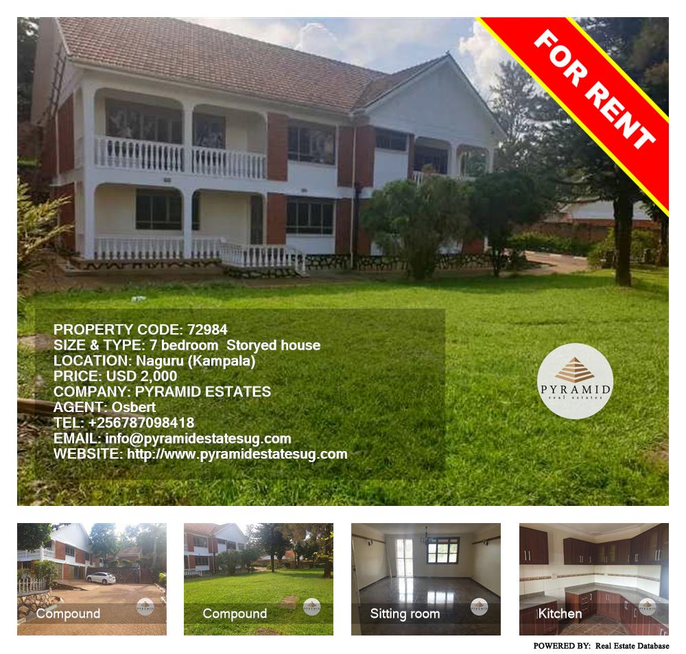 7 bedroom Storeyed house  for rent in Naguru Kampala Uganda, code: 72984