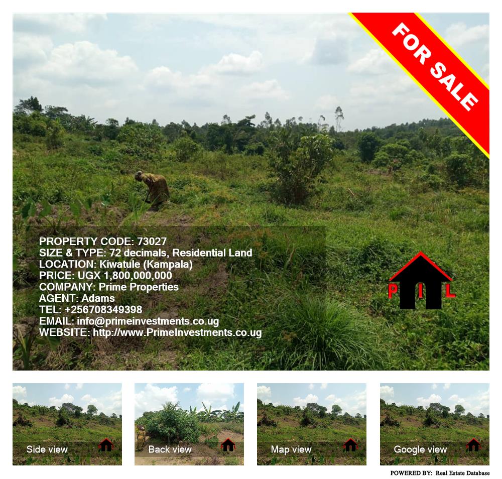 Residential Land  for sale in Kiwaatule Kampala Uganda, code: 73027