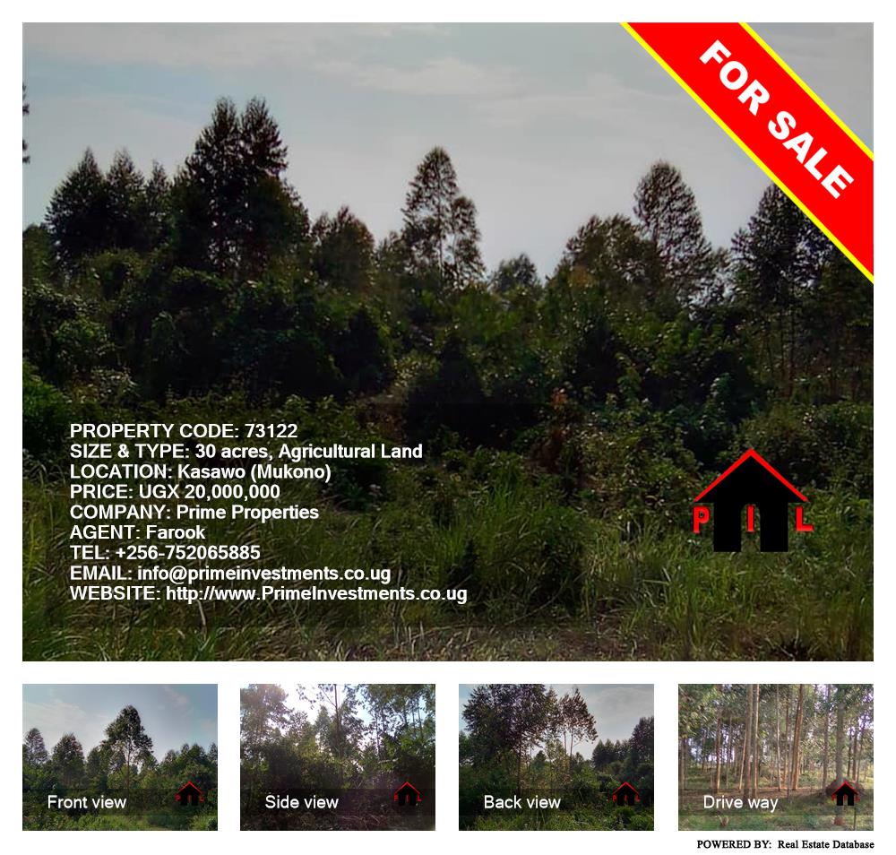 Agricultural Land  for sale in Kasawo Mukono Uganda, code: 73122