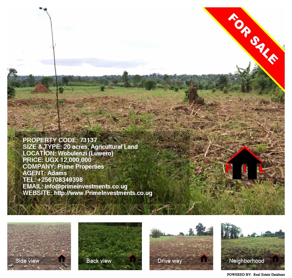 Agricultural Land  for sale in Wobulenzi Luweero Uganda, code: 73137