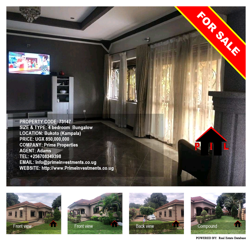 4 bedroom Bungalow  for sale in Bukoto Kampala Uganda, code: 73147