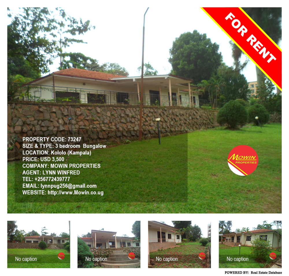 3 bedroom Bungalow  for rent in Kololo Kampala Uganda, code: 73247