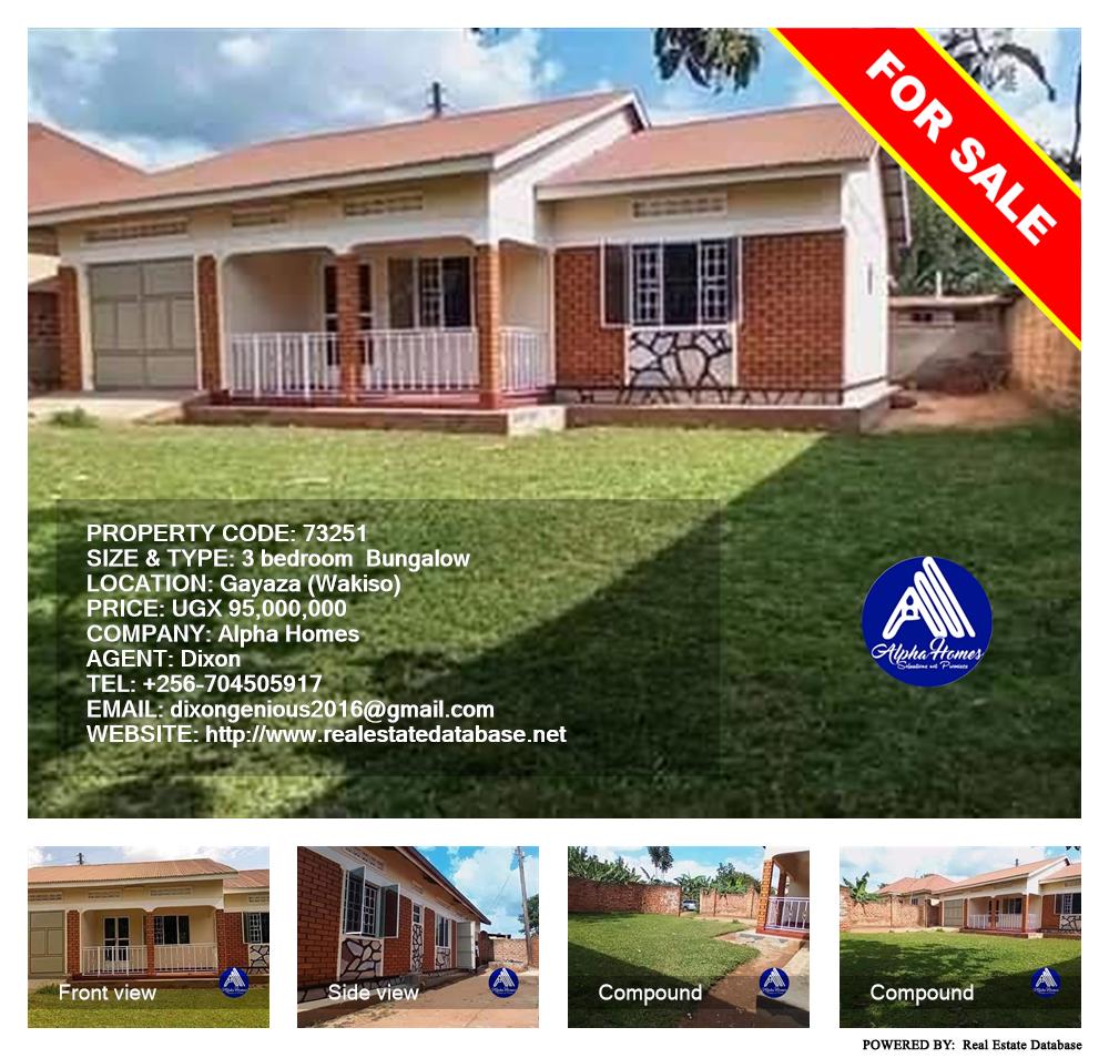 3 bedroom Bungalow  for sale in Gayaza Wakiso Uganda, code: 73251