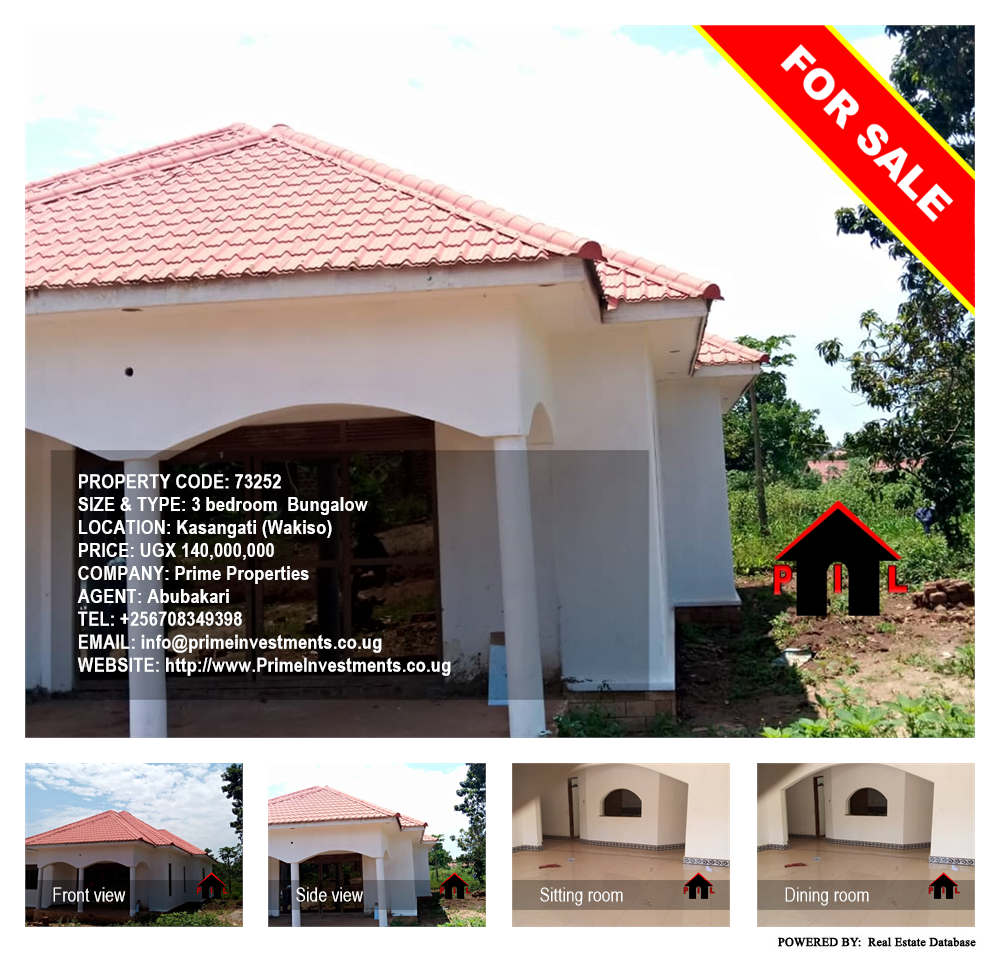 3 bedroom Bungalow  for sale in Kasangati Wakiso Uganda, code: 73252