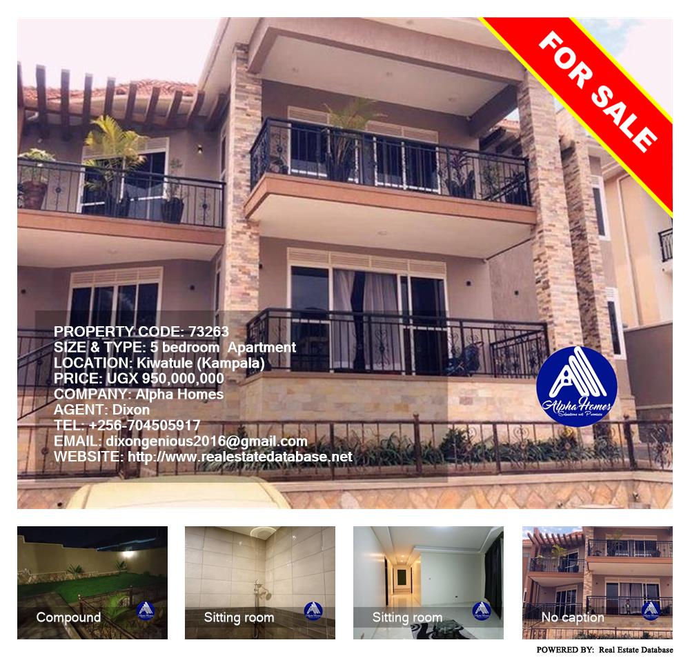 5 bedroom Apartment  for sale in Kiwaatule Kampala Uganda, code: 73263