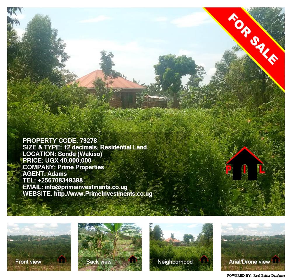 Residential Land  for sale in Sonde Wakiso Uganda, code: 73278