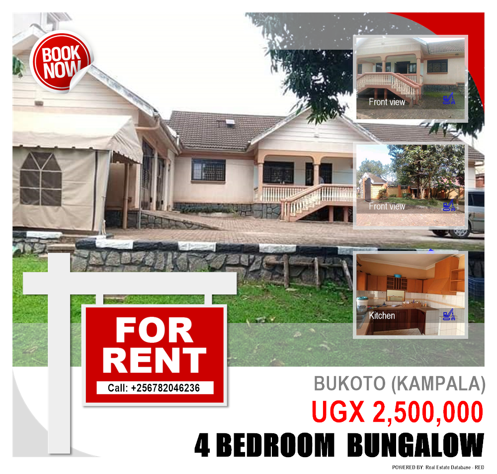 4 bedroom Bungalow  for rent in Bukoto Kampala Uganda, code: 73306