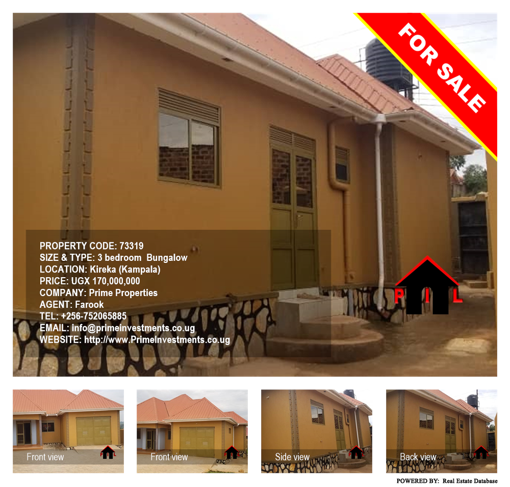 3 bedroom Bungalow  for sale in Kireka Kampala Uganda, code: 73319