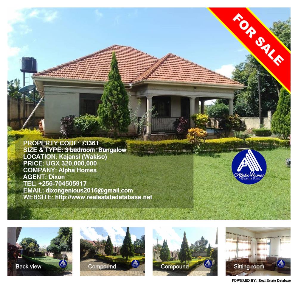 3 bedroom Bungalow  for sale in Kajjansi Wakiso Uganda, code: 73361