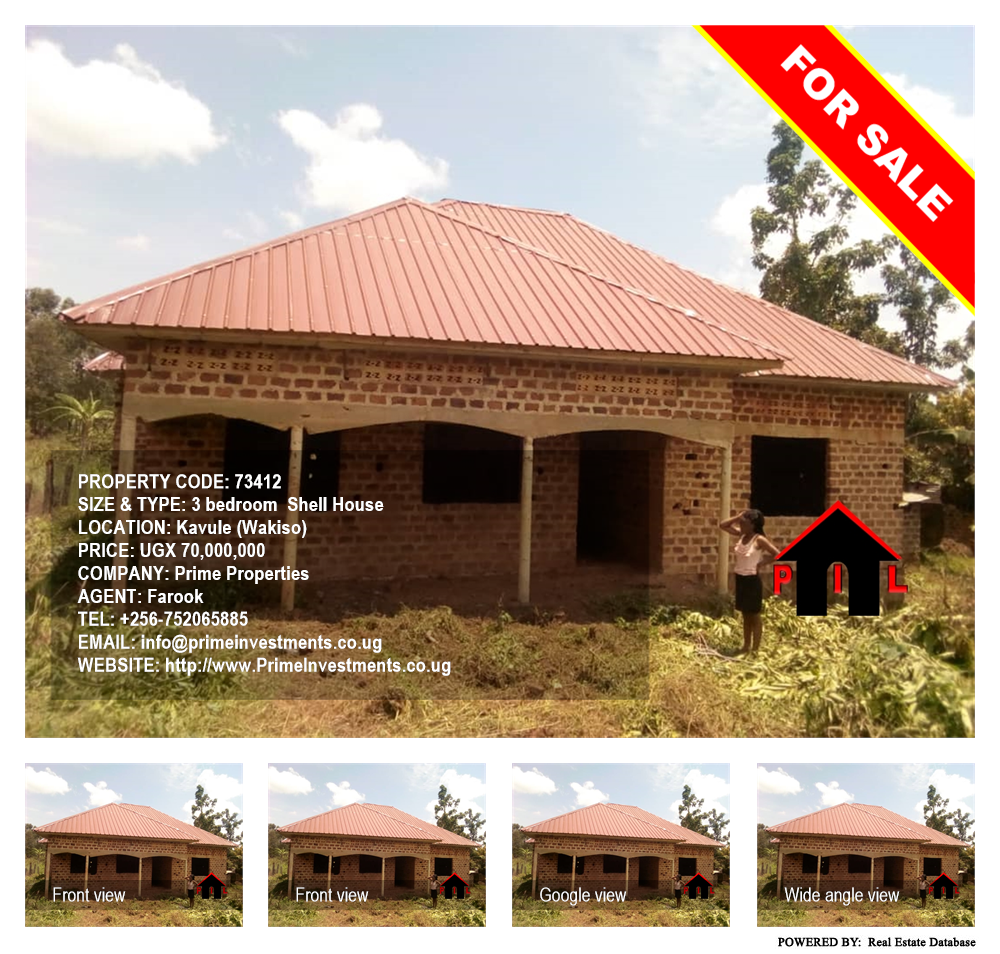 3 bedroom Shell House  for sale in Kavule Wakiso Uganda, code: 73412