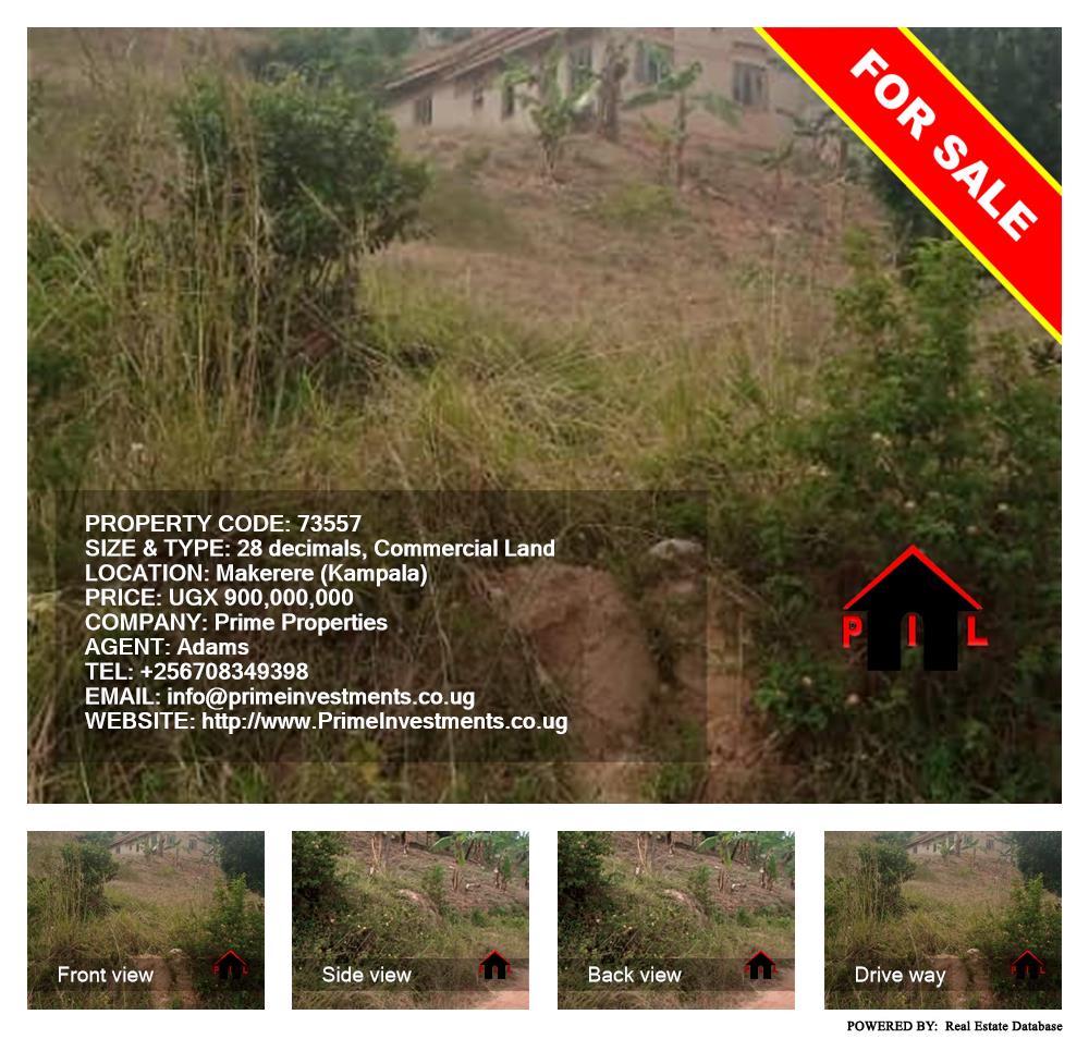 Commercial Land  for sale in Makerere Kampala Uganda, code: 73557