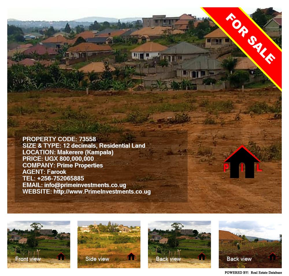 Residential Land  for sale in Makerere Kampala Uganda, code: 73558