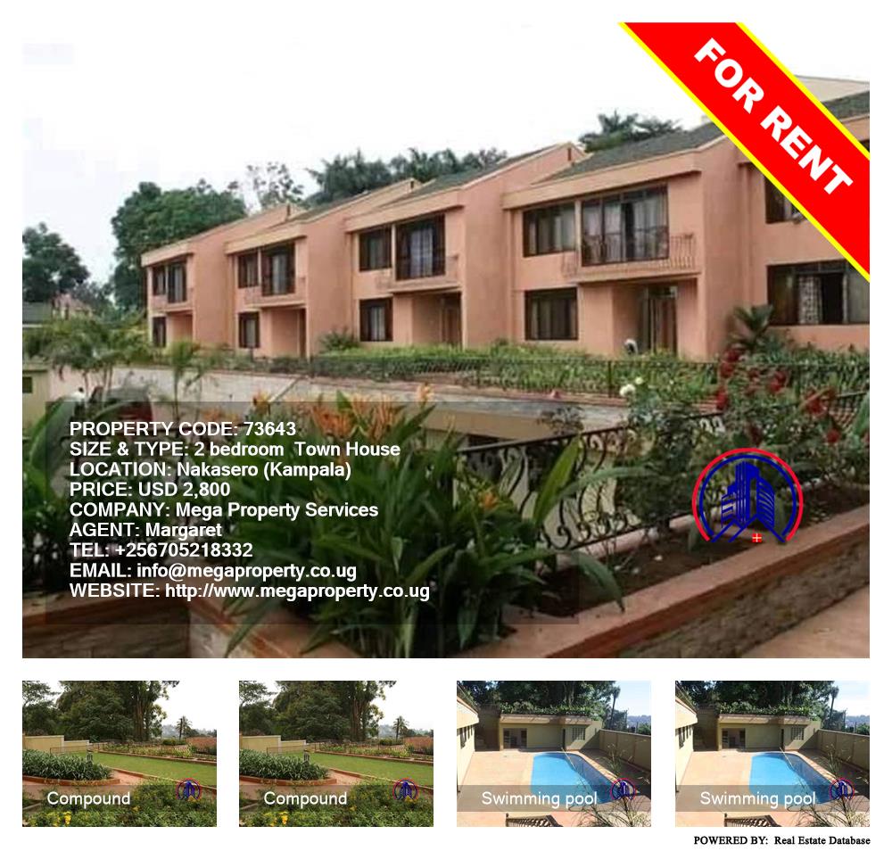 2 bedroom Town House  for rent in Nakasero Kampala Uganda, code: 73643