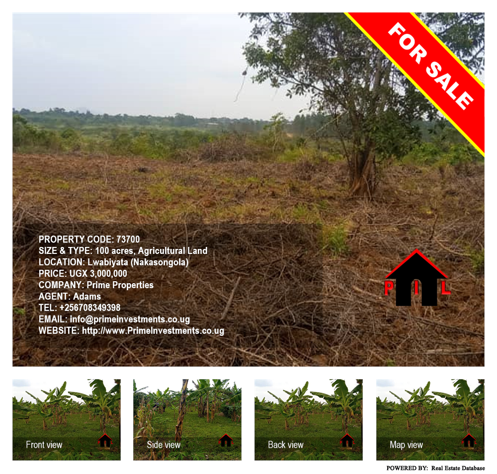 Agricultural Land  for sale in Lwabiyata Nakasongola Uganda, code: 73700