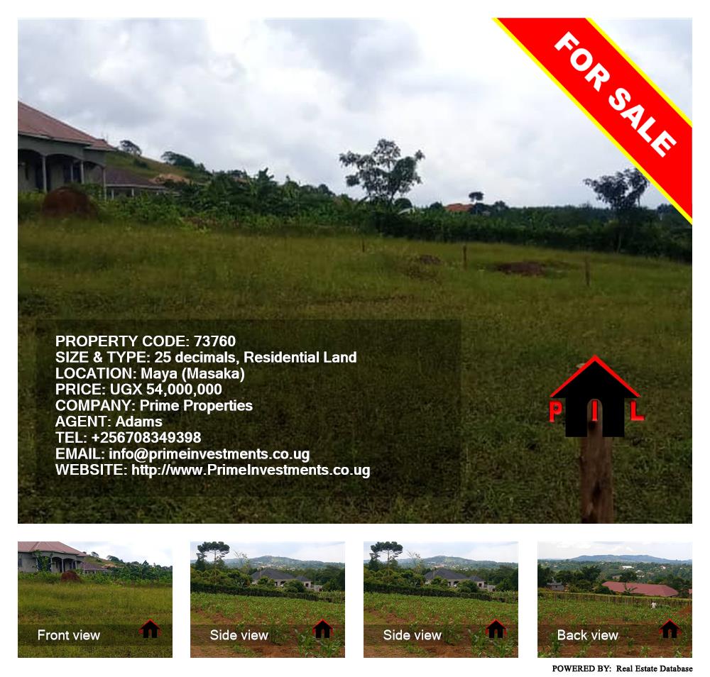 Residential Land  for sale in Maya Masaka Uganda, code: 73760