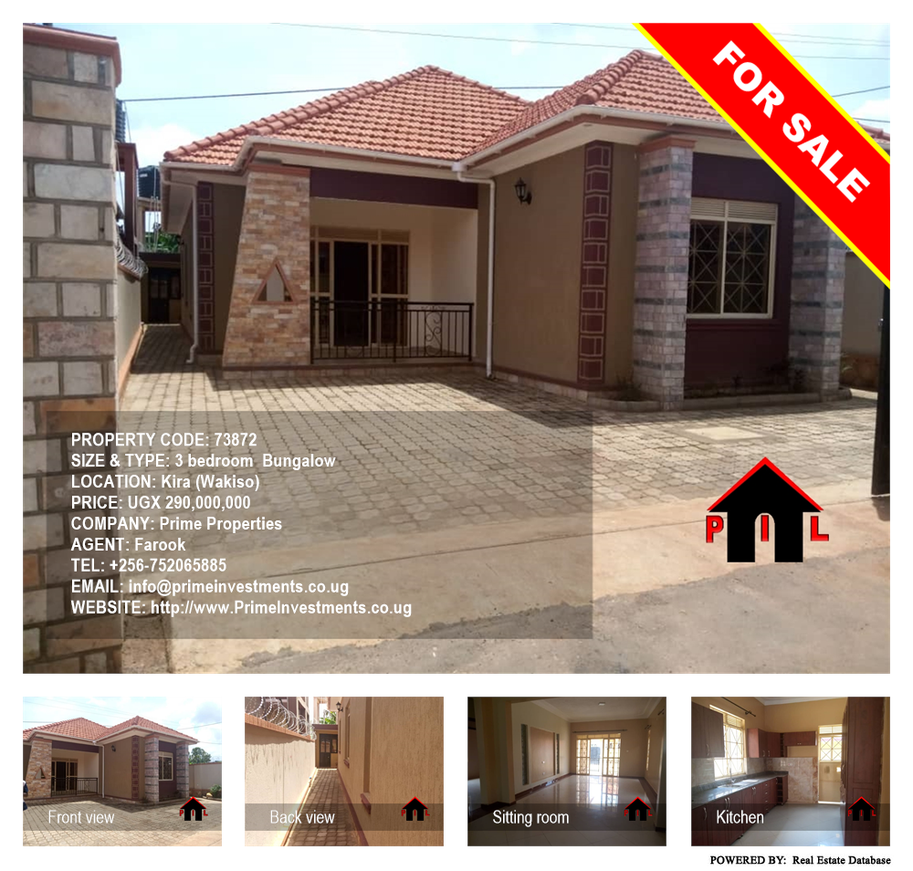 3 bedroom Bungalow  for sale in Kira Wakiso Uganda, code: 73872