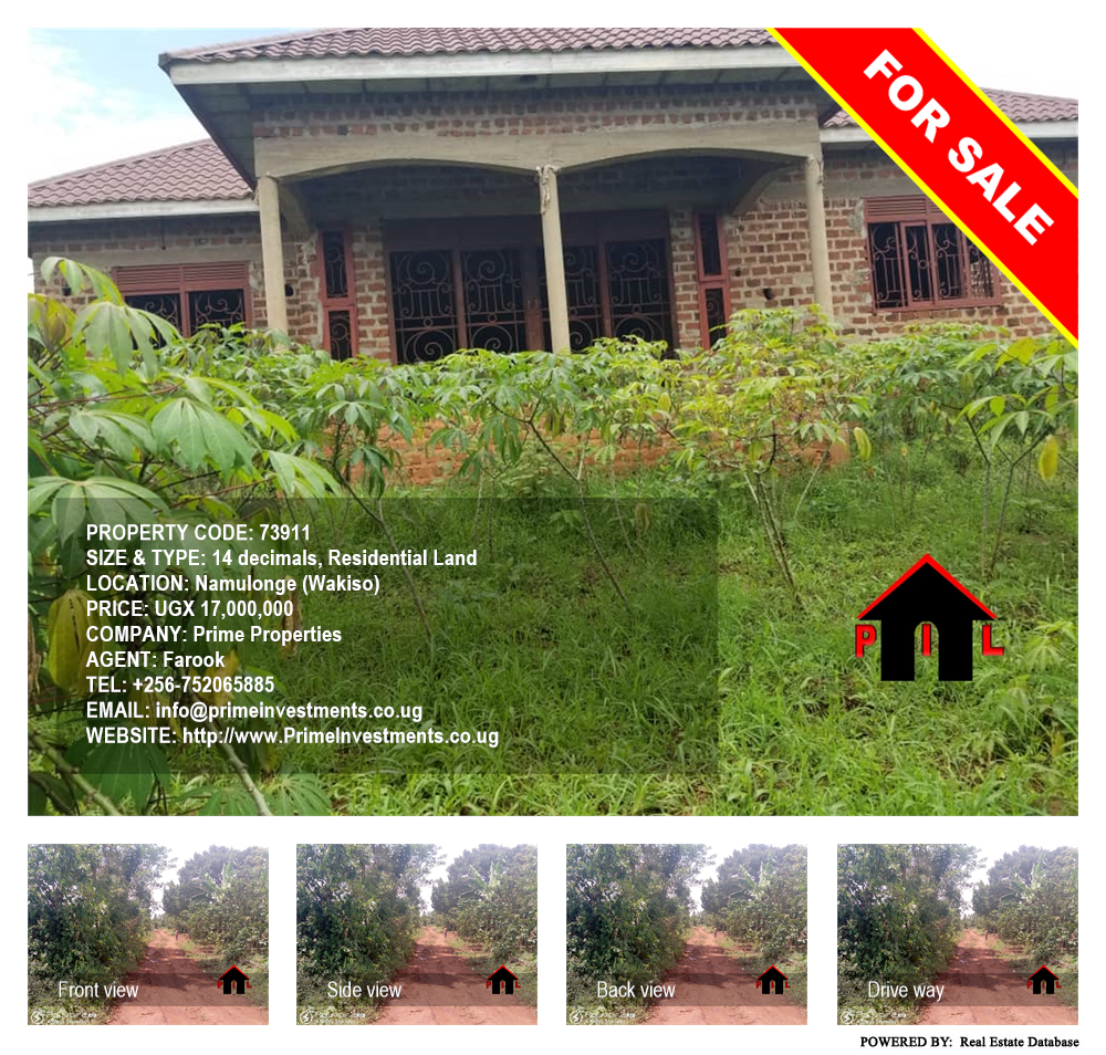 Residential Land  for sale in Namulonge Wakiso Uganda, code: 73911