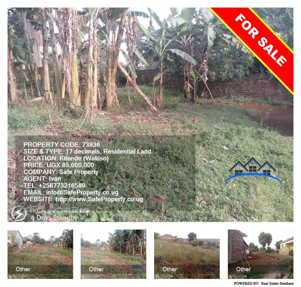 Residential Land  for sale in Kitende Wakiso Uganda, code: 73936