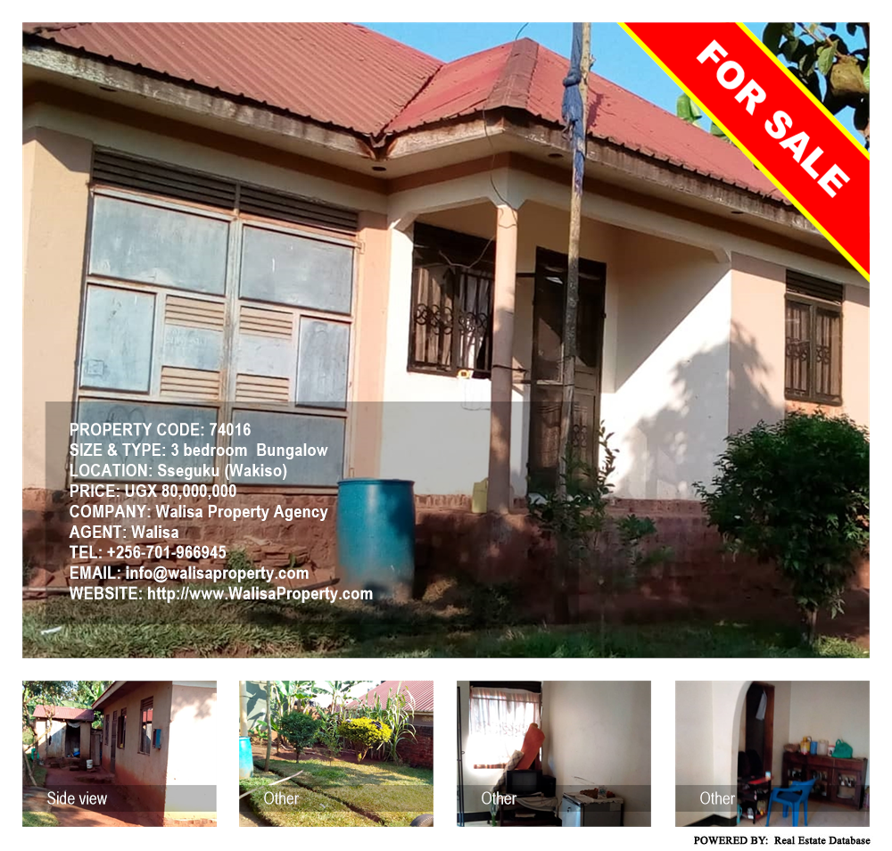 3 bedroom Bungalow  for sale in Seguku Wakiso Uganda, code: 74016