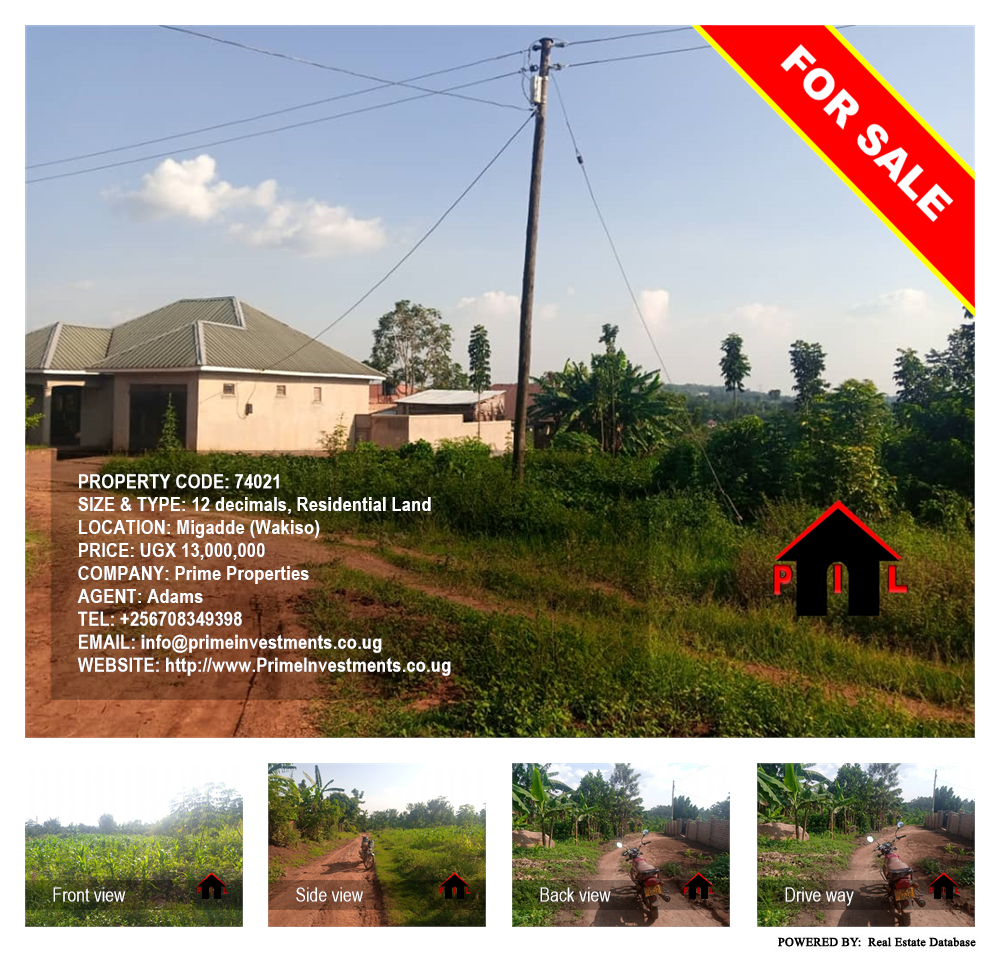 Residential Land  for sale in Migadde Wakiso Uganda, code: 74021