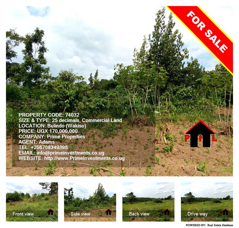 Commercial Land  for sale in Bulindo Wakiso Uganda, code: 74032