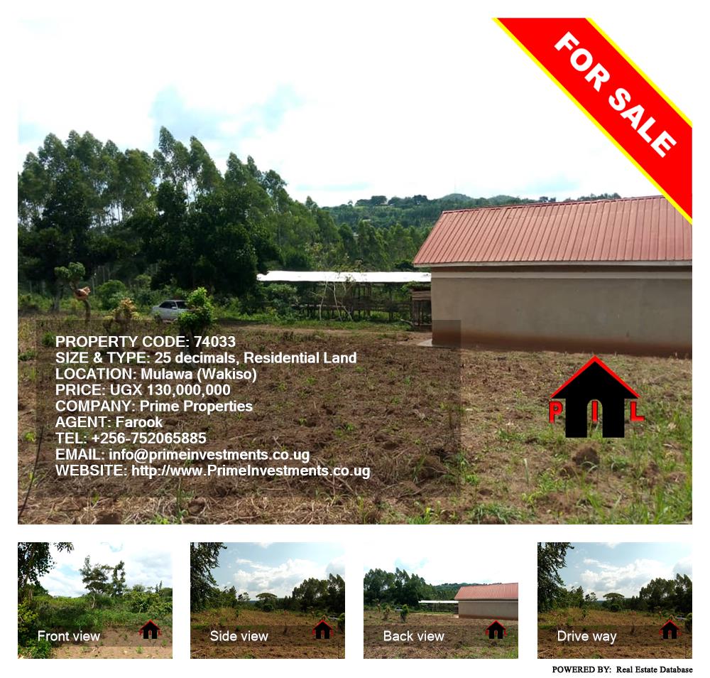 Residential Land  for sale in Mulawa Wakiso Uganda, code: 74033