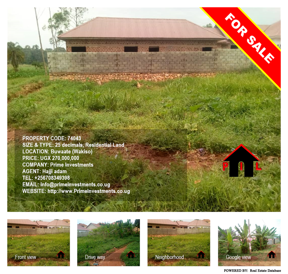 Residential Land  for sale in Buwaate Wakiso Uganda, code: 74043