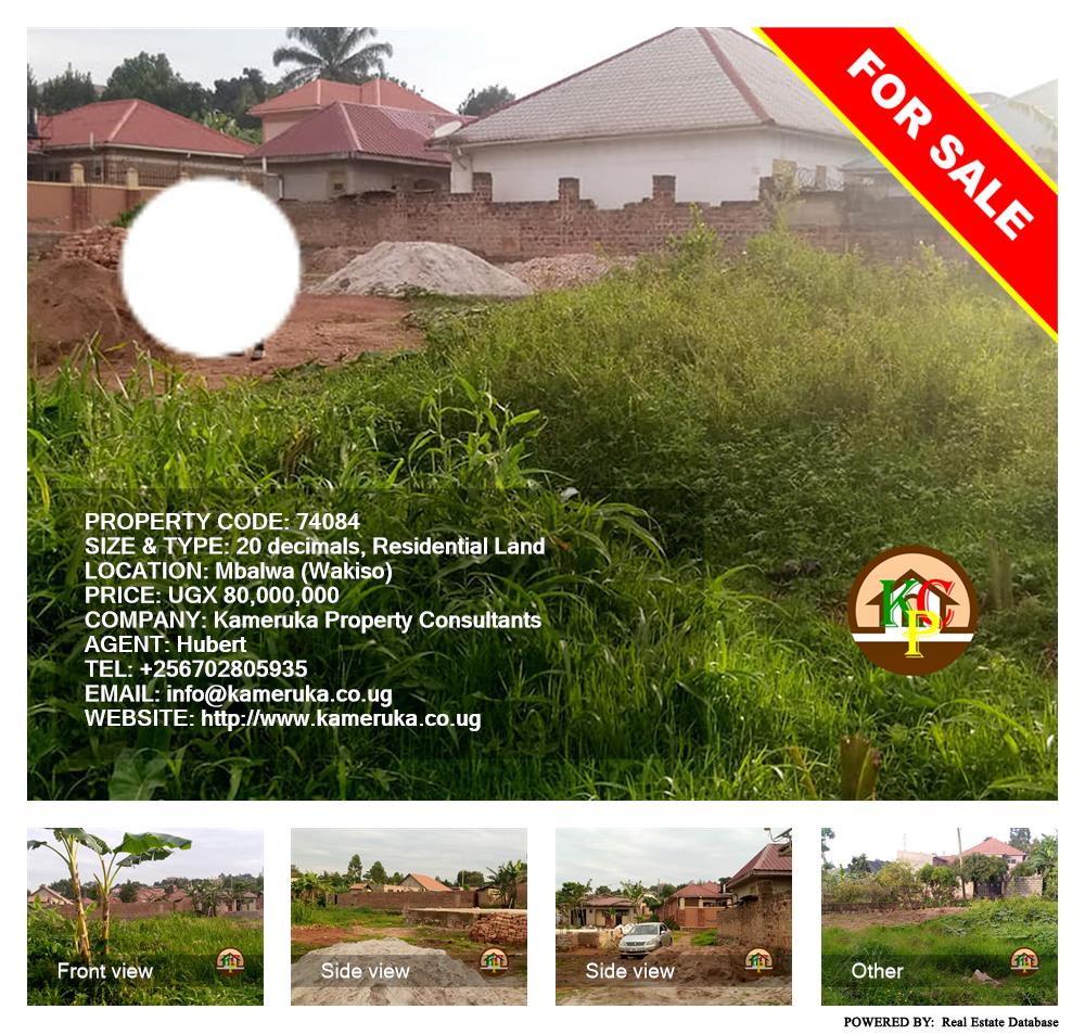 Residential Land  for sale in Mbalwa Wakiso Uganda, code: 74084