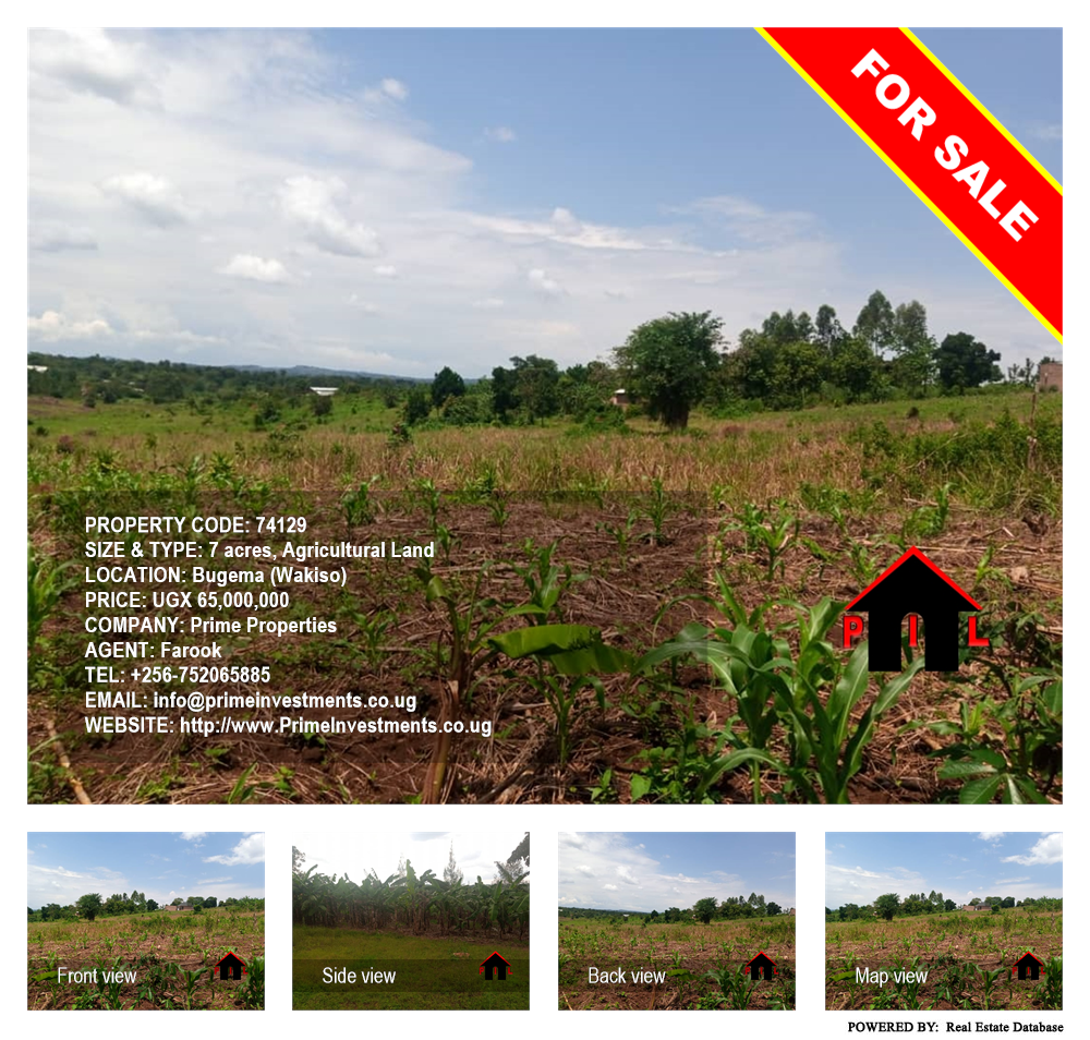 Agricultural Land  for sale in Bugema Wakiso Uganda, code: 74129