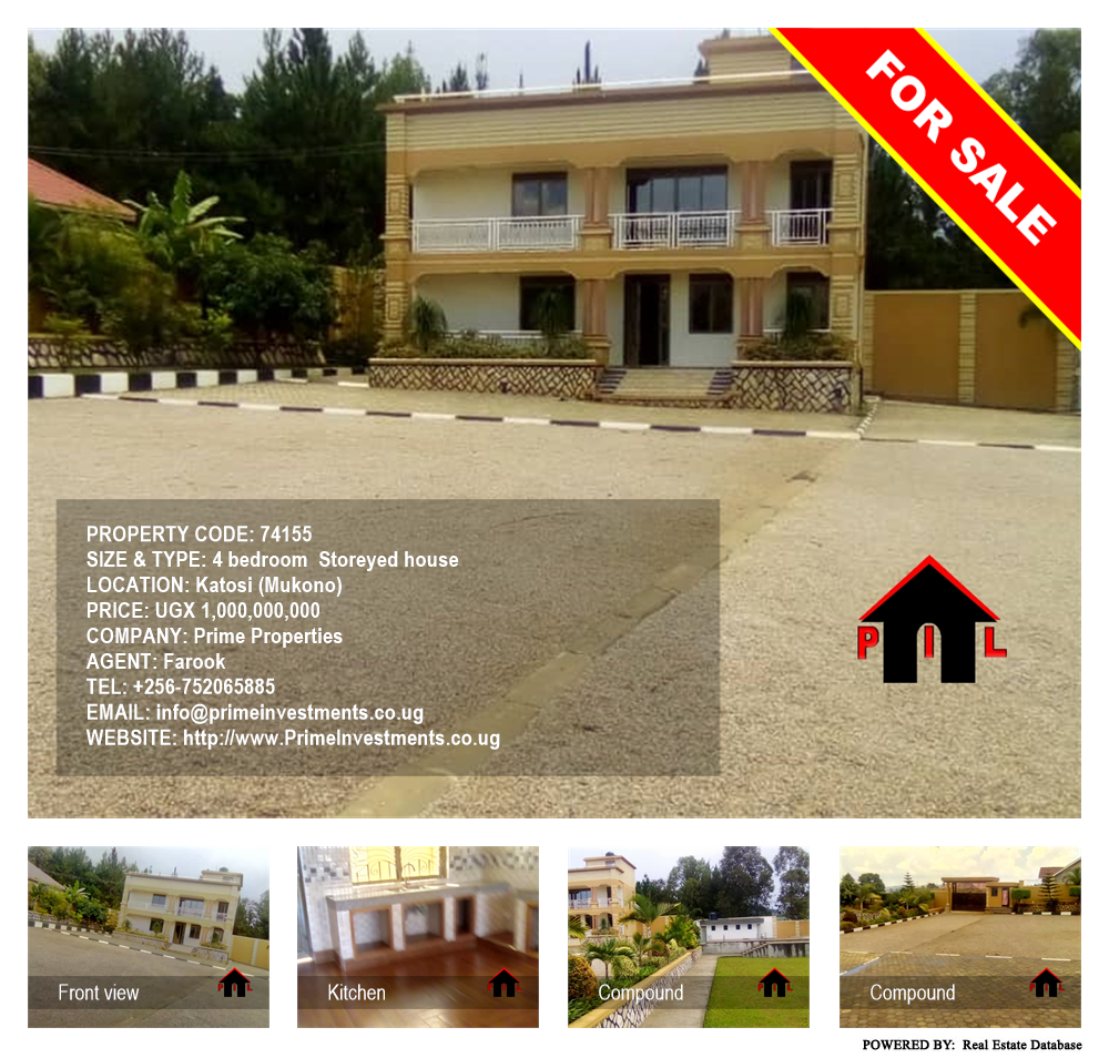 4 bedroom Storeyed house  for sale in Katosi Mukono Uganda, code: 74155