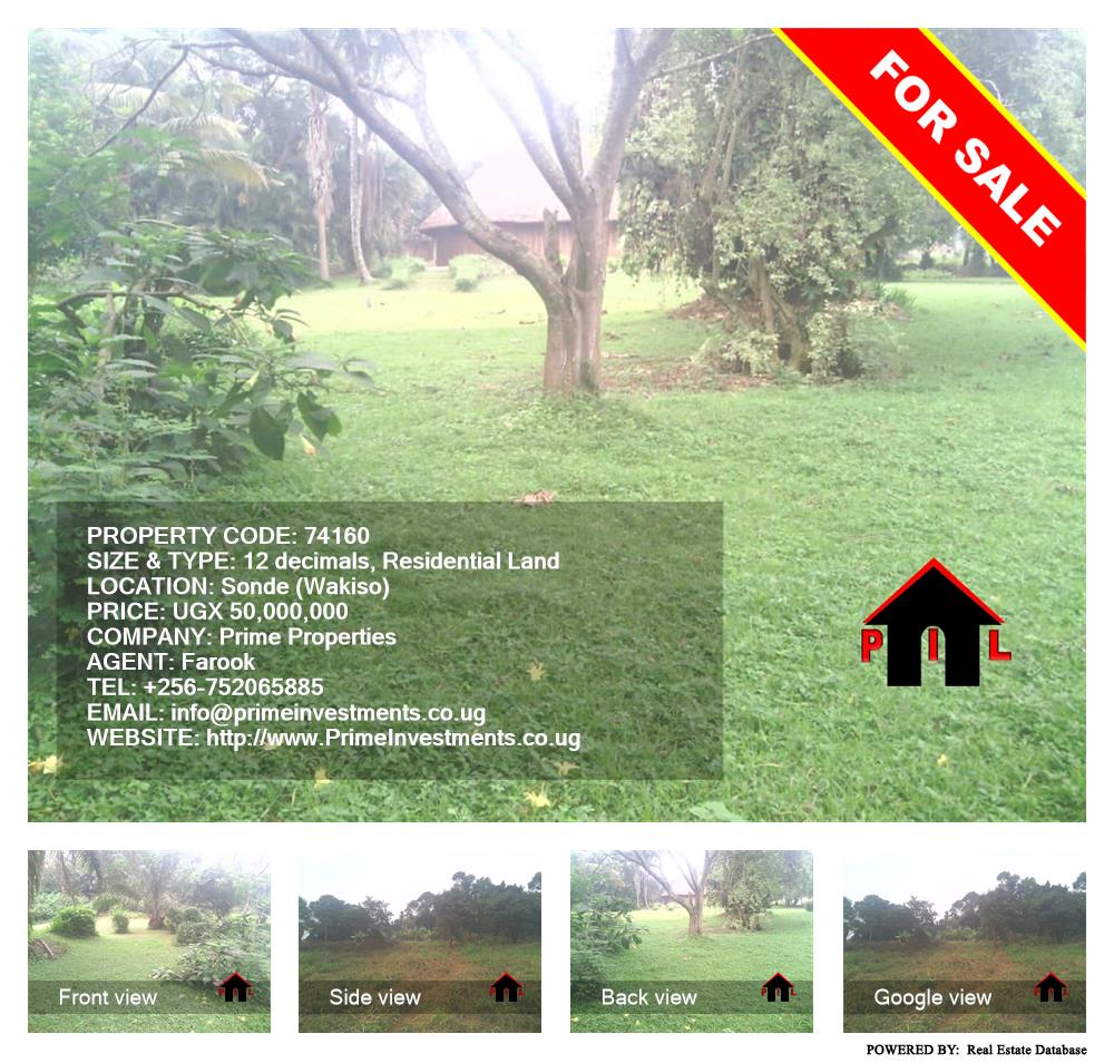 Residential Land  for sale in Sonde Wakiso Uganda, code: 74160