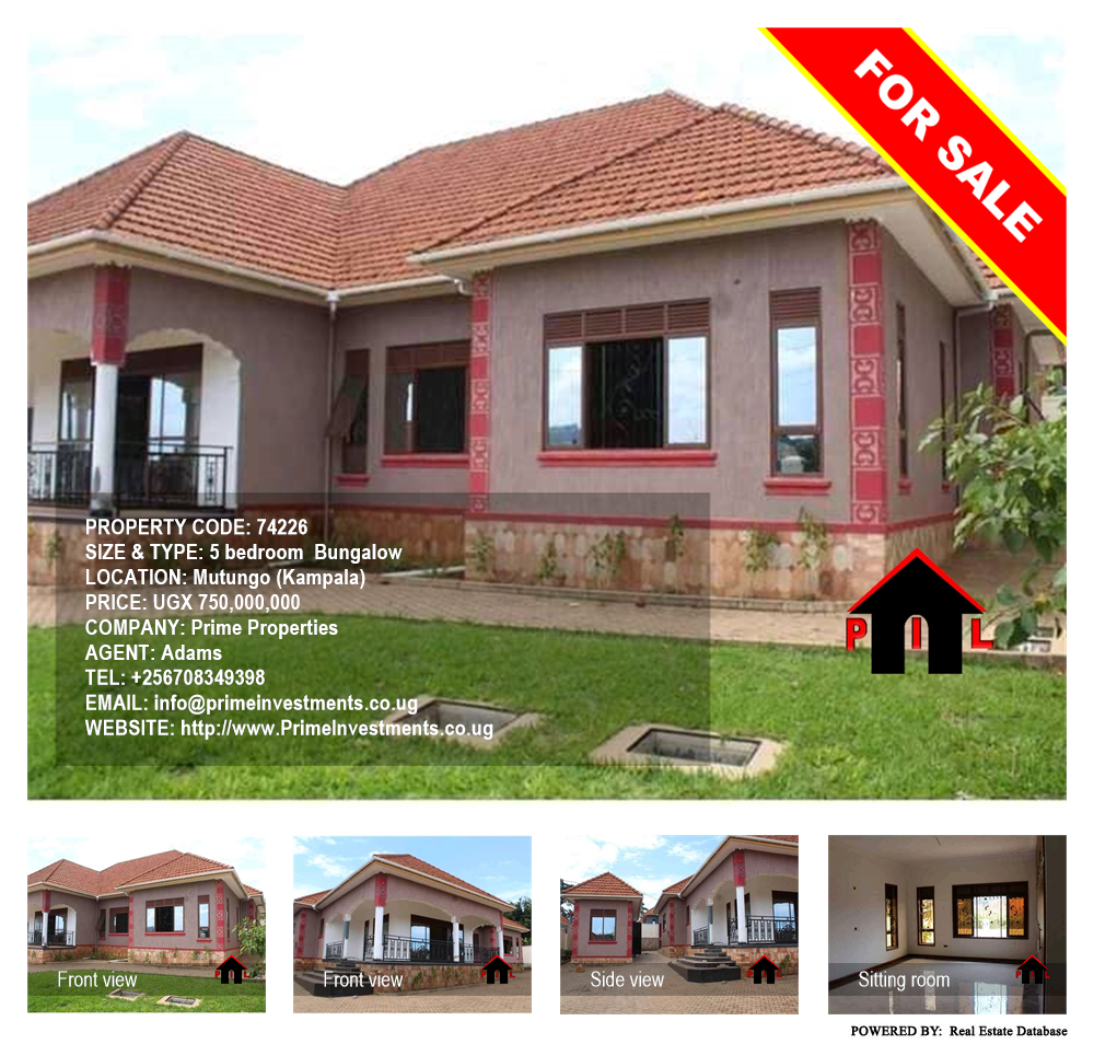 5 bedroom Bungalow  for sale in Mutungo Kampala Uganda, code: 74226