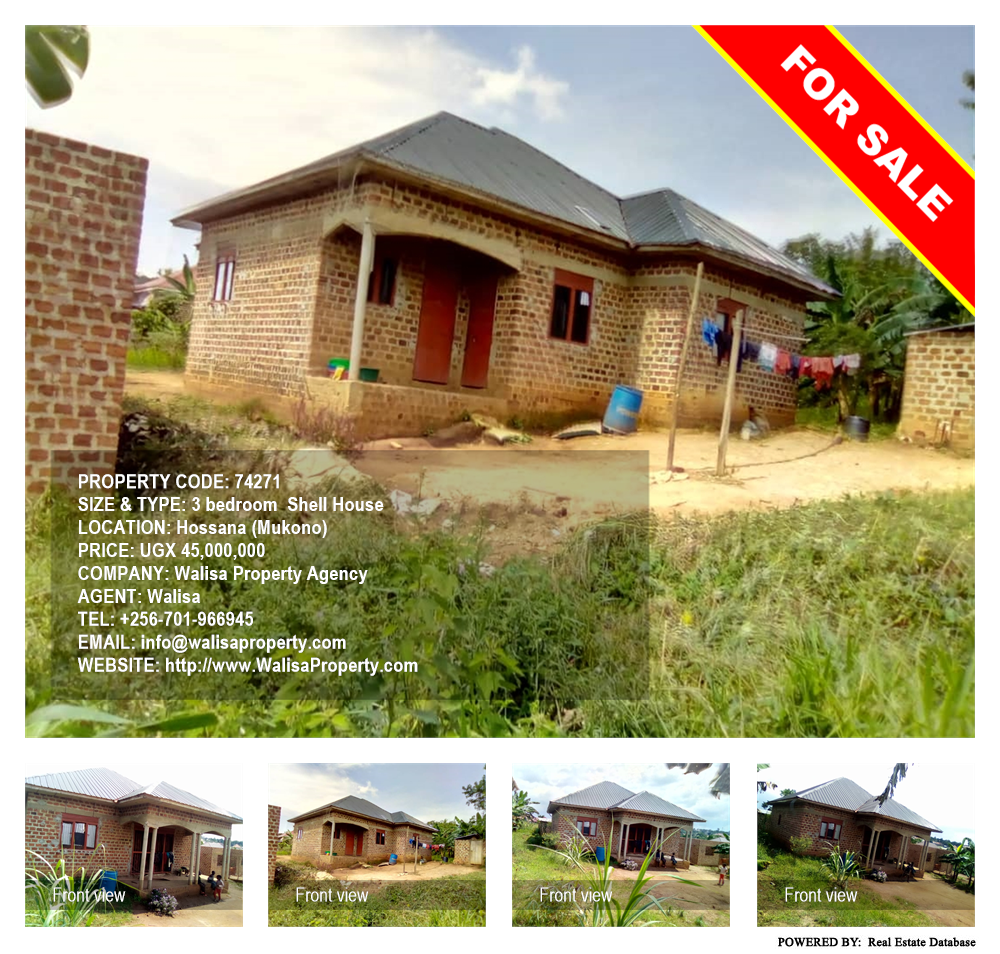 3 bedroom Shell House  for sale in Hossana Mukono Uganda, code: 74271