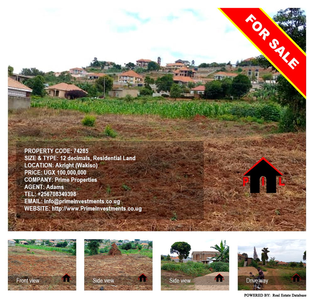 Residential Land  for sale in Akright Wakiso Uganda, code: 74285